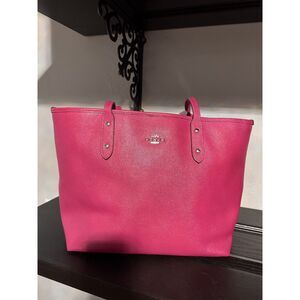 Authentic Coach City Tote Bag Hot Pink Leather F58846 EUC
